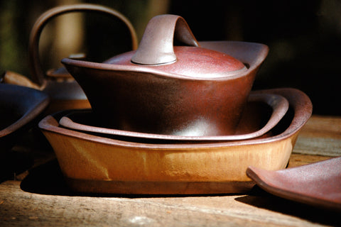 Ceramic clay pots for cooking in the oven